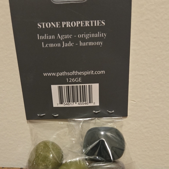 Gemini Zodiac Indian Agate & Lemon Jade Set - Picture 2 of 2